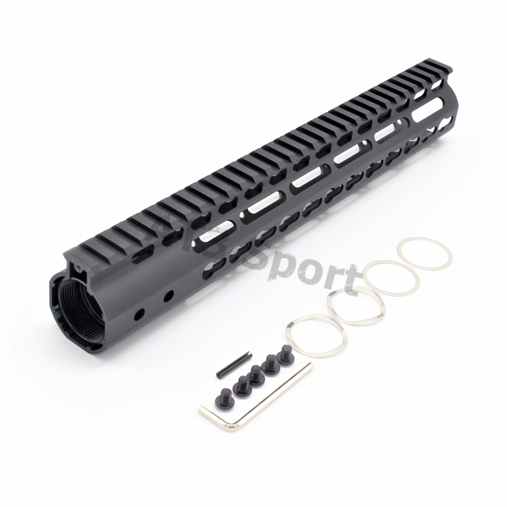 7/9/10/12/13.5/15'' inch Black KeyMod Handguard Free Float Mount System Rails Steel Nut Fit Rifle AR15 .223/5.56