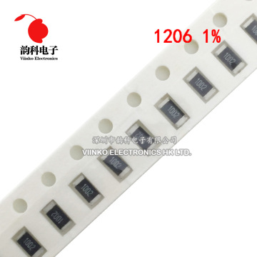 100pcs 1206 1% SMD resistor 1/4W 86.6R 88.7R 90.9R 91R 93.1R 95.3R 97.6R 100R 102R 86.6 88.7 90.9 91 93.1 95.3 97.6 100 102 ohm