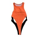 #Z35 Women One Piece Swimsuit Swimwear Women Color Block Patchwork Backless Sport Bikinis Female Beachwear Biquini Swimwear