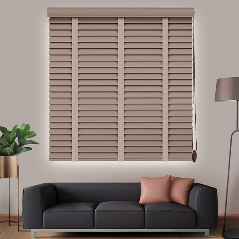 Wood Blinds 50mm Slat Real Basswood Shutter Customized Size Window Wooden Venetian Blinds Shutter For Home Decoration