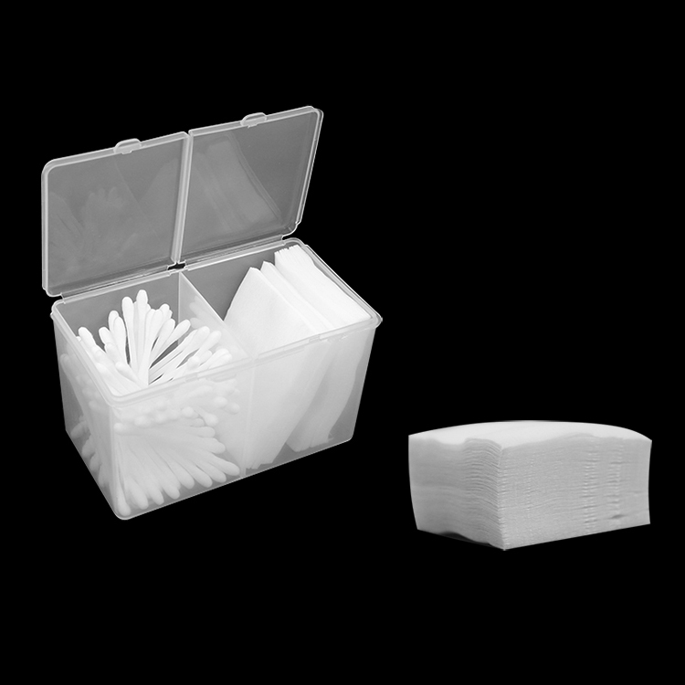 Double Grids Transparent Cotton Sheet Storage Box Make-up Cotton Pad Box Cotton swab Box Tattoo accessory