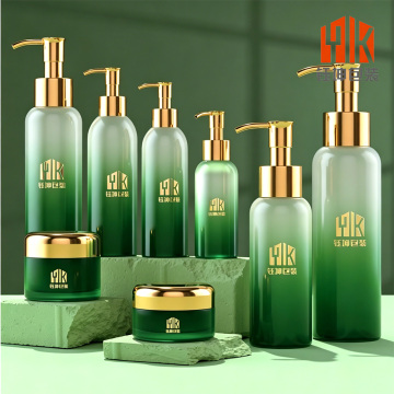 Gradient Green Frosted Pump Bottle