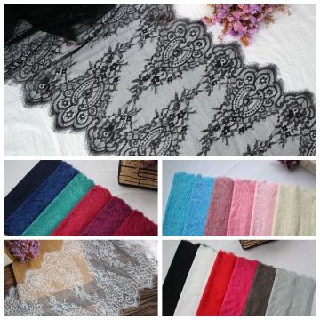 40cm width Fashion High Quality Handmade DIY Red Green Purple Pink Eyelash Lace Trimming,chantilly lace fabric