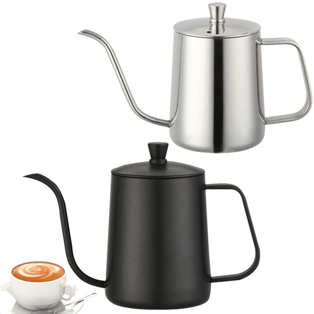 New 600ml Pour Over Kettle Coffee Maker Stainless Steel Gooseneck Drip Tea Pot Jug