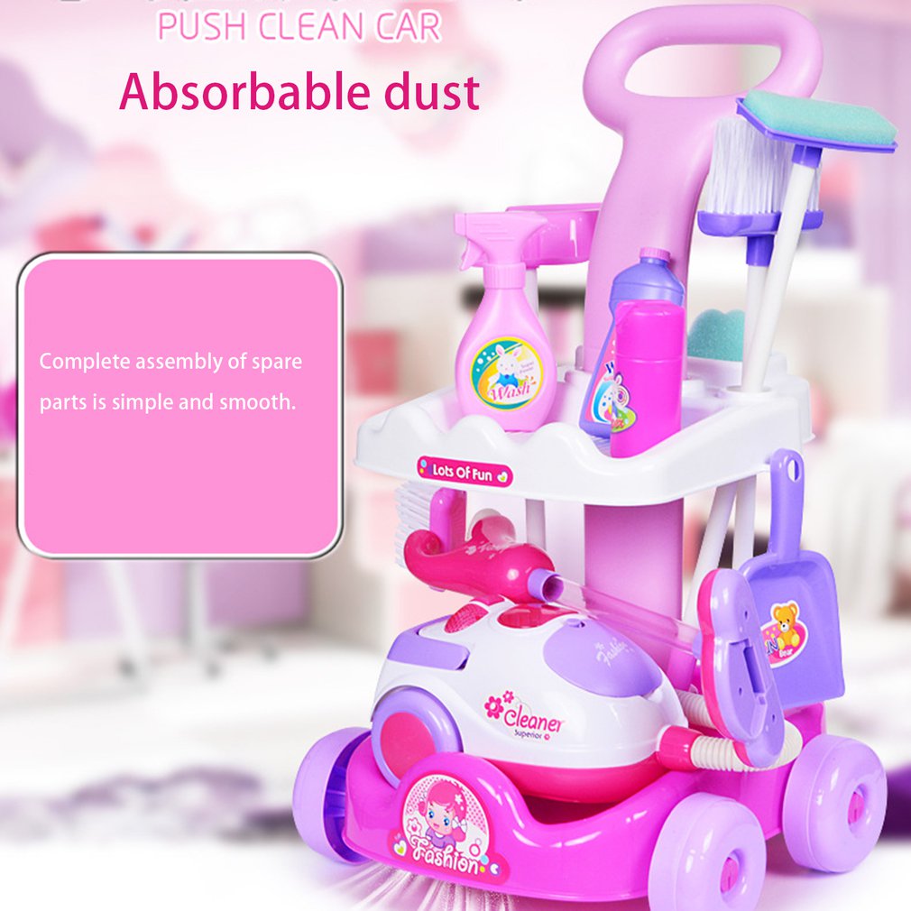 Gardening Trolley Simulation Vacuum Repair Kids Cleaning Set Watering Shovel Trolley Toys