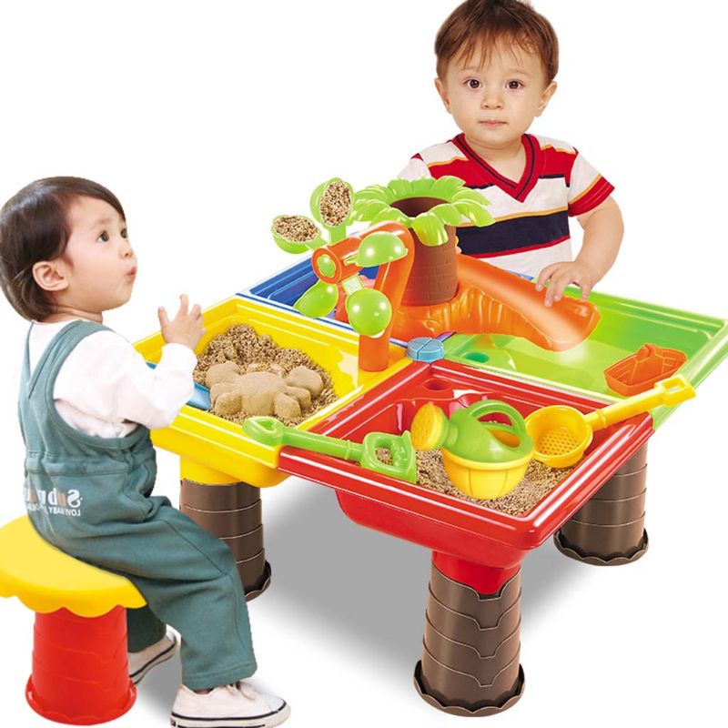 Popular Kids Sand and Water Play Table Garden Sandpit Play Set Outdoor Seaside Beach Toy