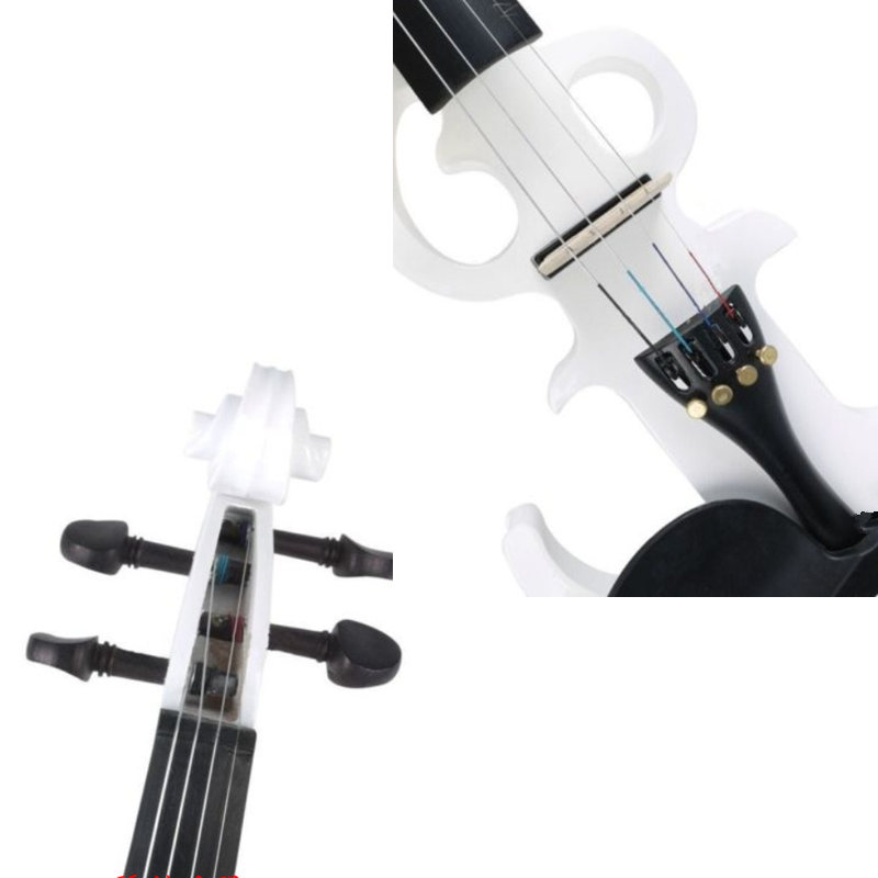 ZONAEL Full Size 4/4 Violin Fiddle Solid Wood Electric Silent Style-3 Ebony Fingerboard Pegs Chin Rest Tailpiece