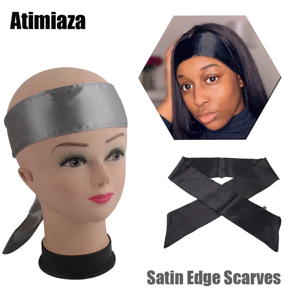 Atimiaza Satin Edge Laying Scarf Edge Wraps For Hair Frontals Wigs Soft Women's Satin Headband For Makeup, Facial,Sport,Yoga