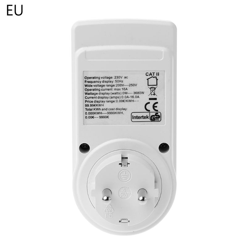 Digital Power Meter Socket EU Plug Energy Meter Current Voltage Watt Electricity Cost Measuring Monitor Power Analyzer Ele
