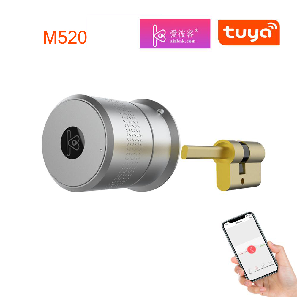 AIRBNK M520 Door Lock Tuya Zigbee Smart Lock Cylinder Fingerprint Lock Bluetooth For Door 50-100mm Thickess WIFI Door Lock