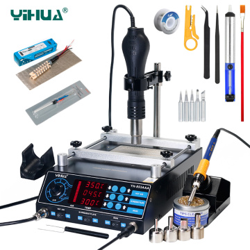 YIHUA 853AAA Rework Soldering Station 3 in 1 Preheating Hot Air Gun Soldering Iron Welding Repair Tools BGA Desoldering Stations