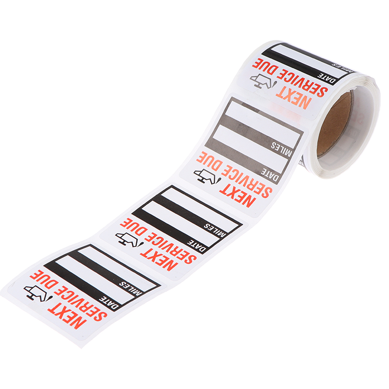 100pcs/roll Oil Change/Service Reminder Stickers Window Sticker Adhesive Labels Car Sticker