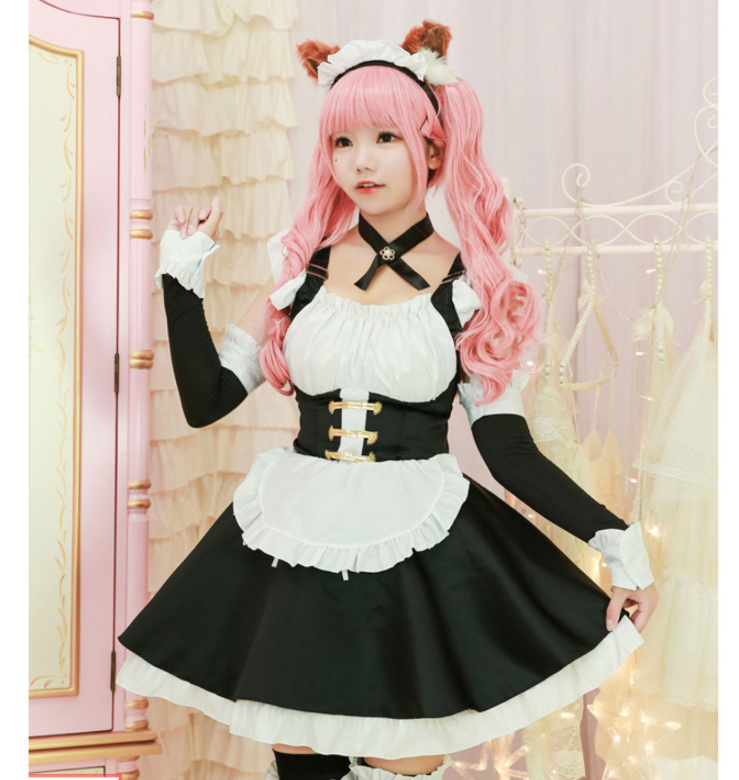 Fate Tomamo No Mae Costumes Cosplay Lolita Maid Dress for Girls Woman Waitress Maid Party Stage Costumes