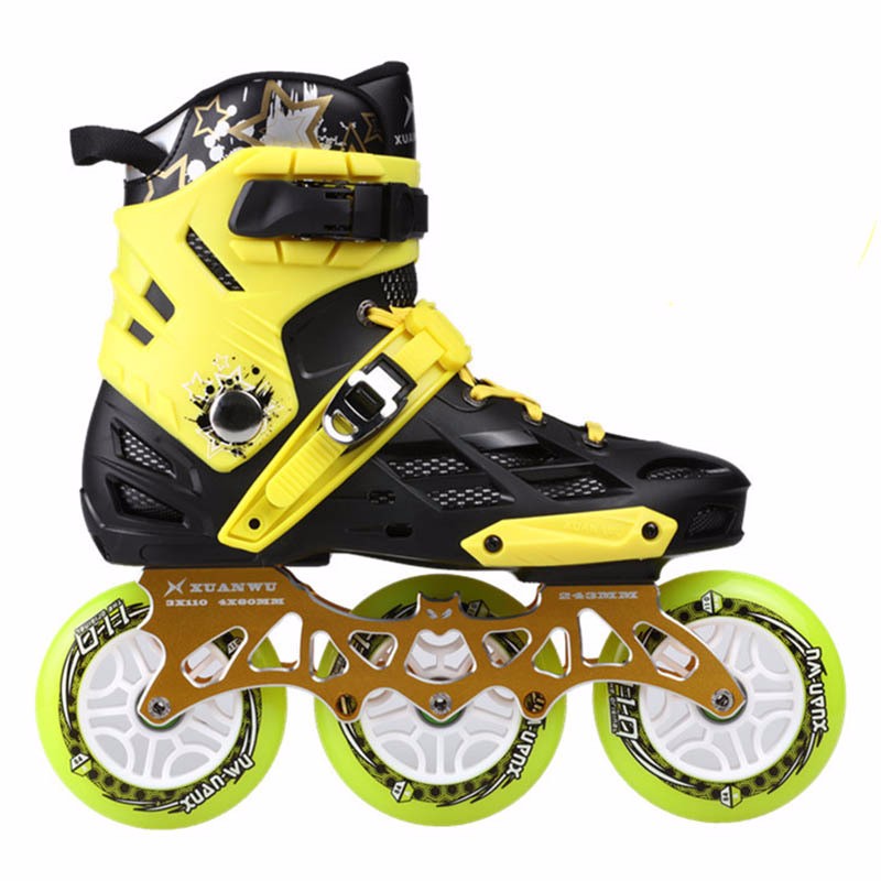 Professional Inline Skates Roller Skating Shoes 4*80 Or 3*110mm Changeable Slalom Speed Patines Free Skating Racing Skates