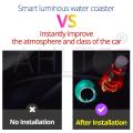 2X Car Dome LED Cup Holder Automotive Interior Lamp USB Multi- Colorful Atmosphere Light Drink Holder Anti-Slip Mat Product Bulb