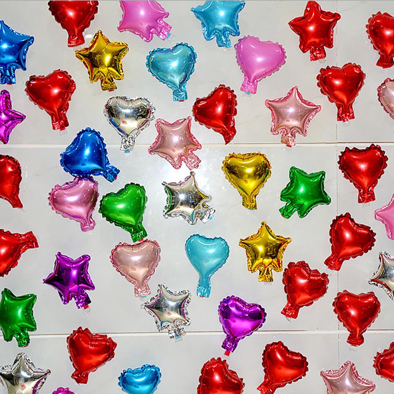 20/50pc 5inch Star Heart Balloon Multicolour Cute Star Foil Ballon For Baby 1st Happy Birthday Decoration Wedding Party Supplies