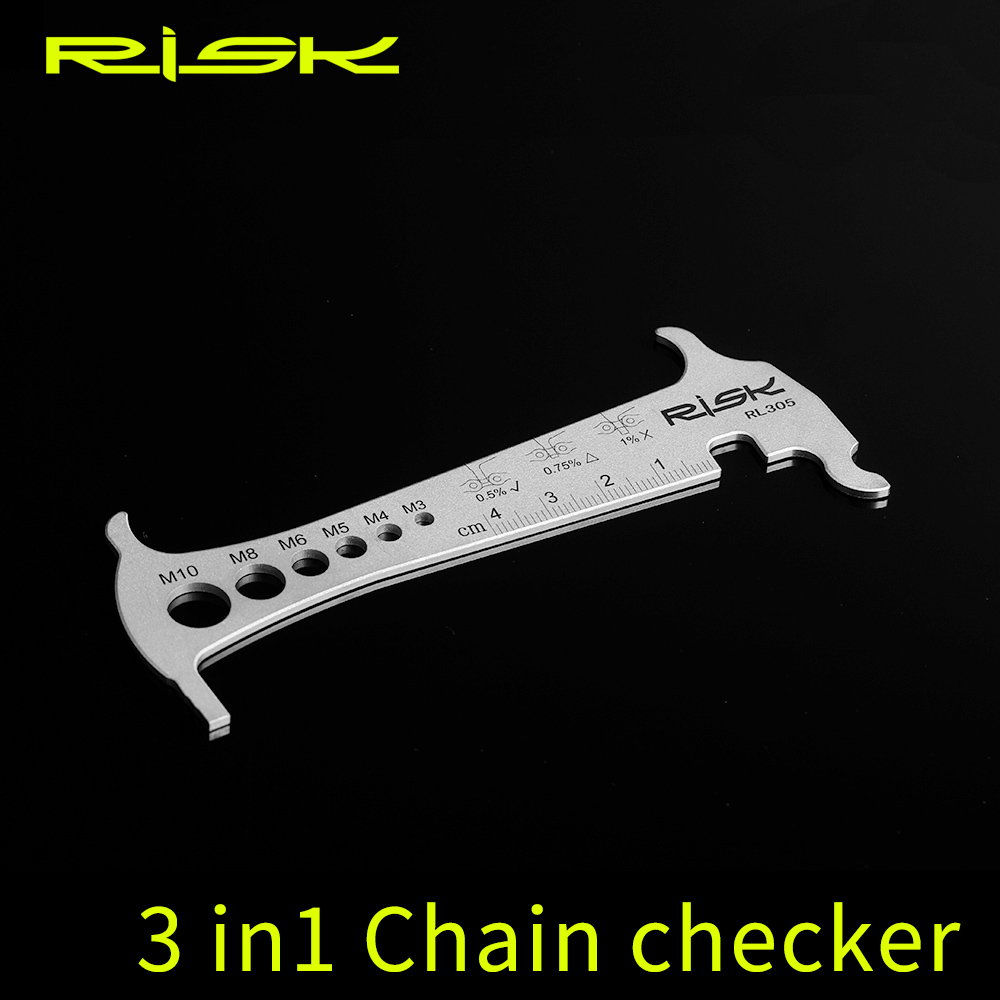 3 in 1 Bicycle Chain Checker Wear Indicator Stainless Steel MTB Road Bike Chain Hook Tools Bolt Measurement For 8 9 10 11 Speeds