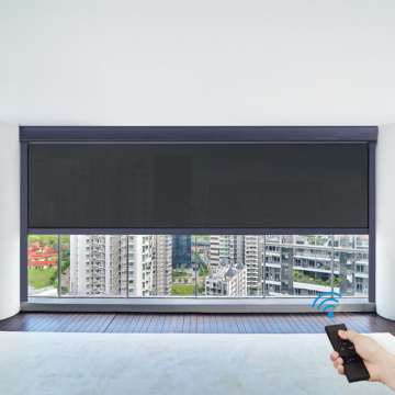 Automatic Motorized Roller Blinds Windproof Shutter Anti-UV Wind Resistance For Office Bedroom Living Room Customized