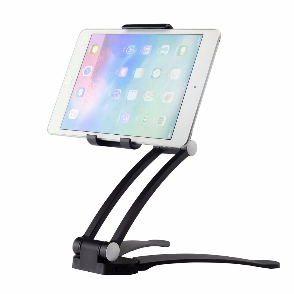 Powstro Tablet Mount Stand 2-In-1 Kitchen Wall Counter Top Desktop Mount Recipe Holder Stand For Tablet And Smartphones