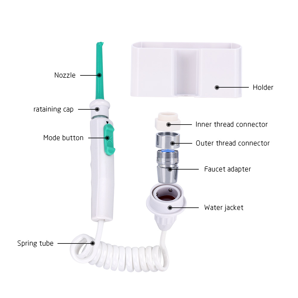 Water Dental Flosser Faucet Oral Irrigator Water Jet Floss Dental Irrigator Dental Pick Oral Irrigation Teeth Cleaning Machine