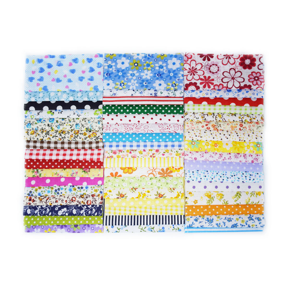 50Pcs 10cmx10cm Cotton Fabric Printed Cloth Sewing Quilting Fabrics for Patchwork Needlework DIY Material