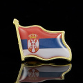 Serbia Men's Gold Collar Bar Flag Lapel Pins Shirt Tie Necktie Pins Clip Clasp Lapel Stick Brooch