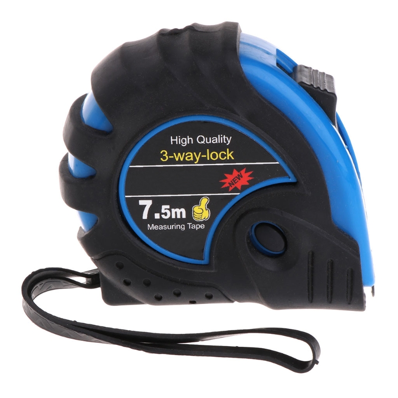 5m 7.5m Retractable Tape Measure 3-Way-Lock Metric Rubber Measuring Tape Rule D0AC