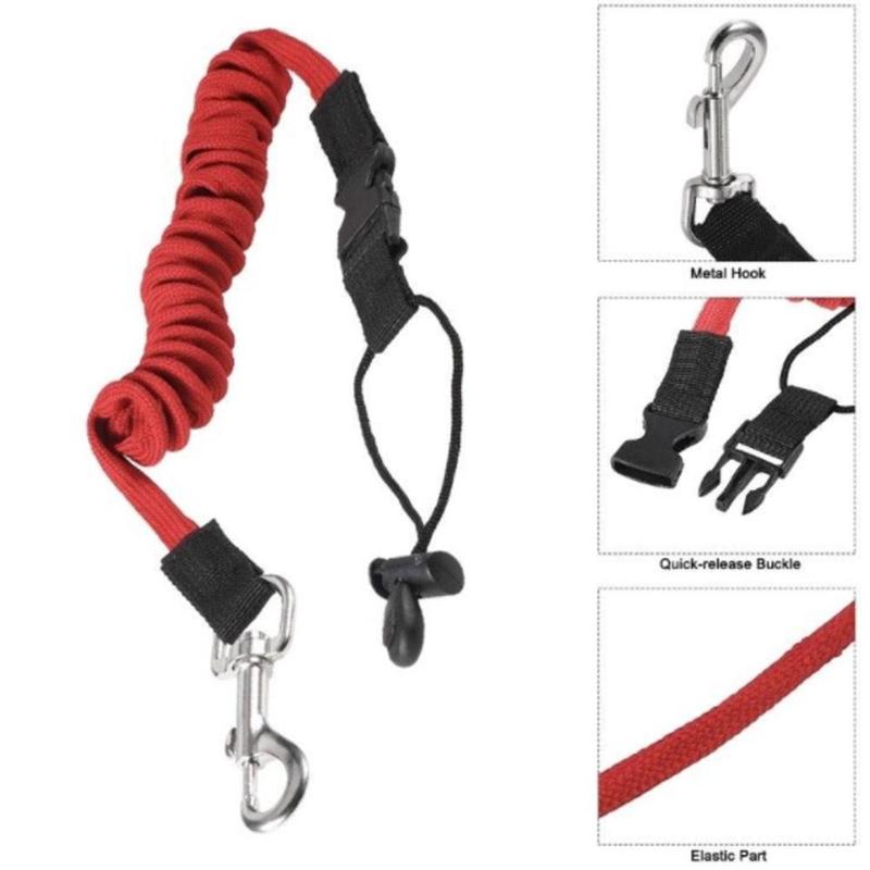Rowing Boat Elastic Paddle Leash Kayak Accessories Fishing Canoe Rope Coiled Cord Lanyard Rod Tie Safety Kayak Surfing Surf E5G7