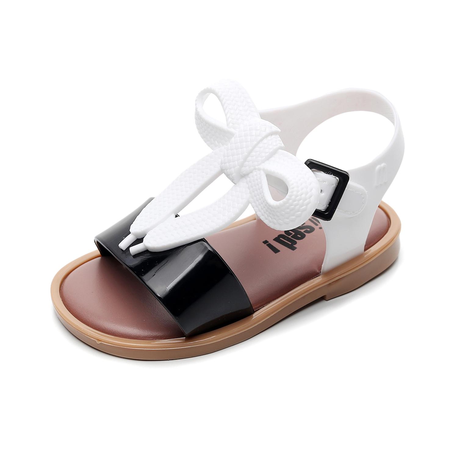 Mini Melissa Bow Shoes 2020 New Summer Girls Jelly Shoe Girl Non-slip Kids Beach Sandal Toddler Sandals Princess SH19030