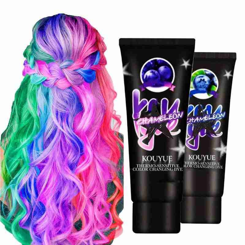 60ml New Hose Temperature Change Thermochromatic Color Cream Hair Color Dye Cream Disporsable Paint Hair Styling DIY Tools
