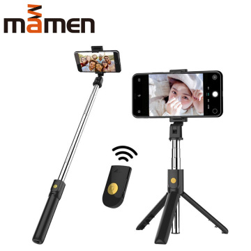 MAMEN Wireless Bluetooth Selfie Stick 3 in 1 Foldable Mini Tripod Expandable Monopod with Remote Control for iPhone IOS Android