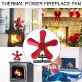 Christmas Tree Type Fireplace Fan 5 Blade Heat Powered Stove Fan Log Wood Burner Eco Friendly Quiet Fan Home Heat Distribution