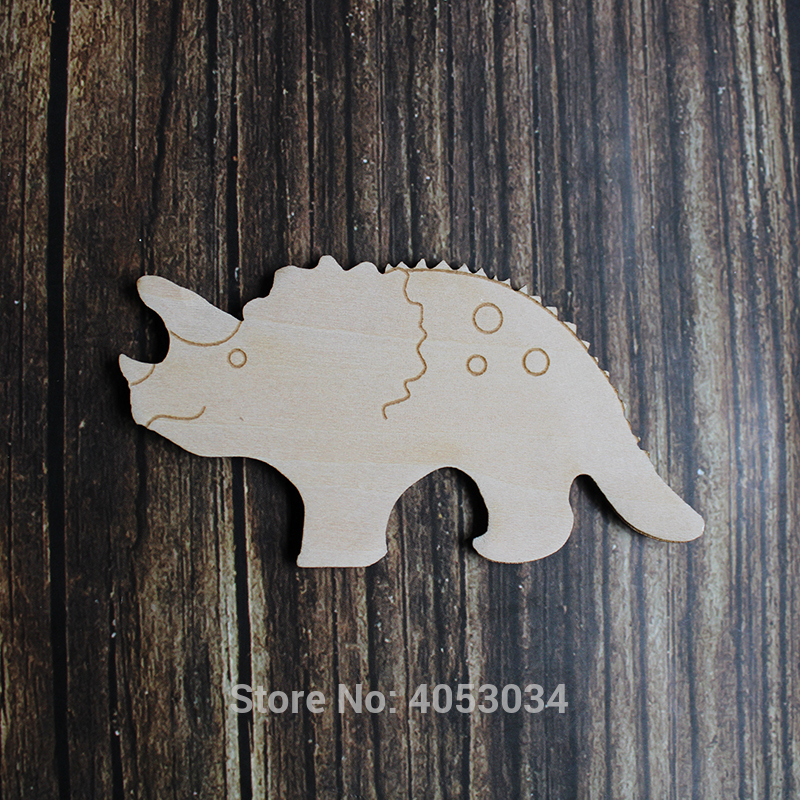 Wooden Triceratops Dinosaur Craft Shapes Plywood