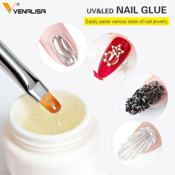 2021 Newest Nail Glue VENALISA Viscosity Gel UV LED Rhinestone Decoration Nail Art Design DIY Crystal Nowipe Diamond Sticky Gel