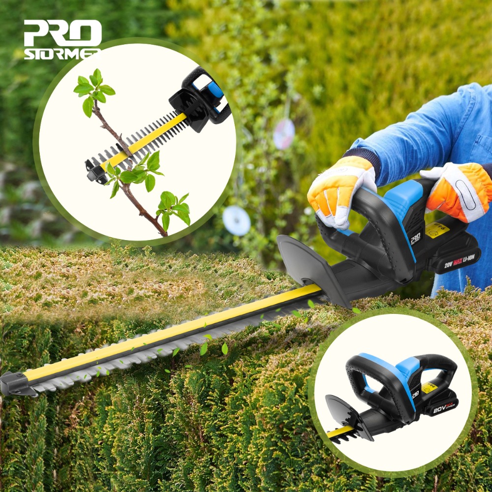 Electric Hedge Trimmer Pruning Shears 20V Cordless 2000mAh Rechargeable Weeding Hedge Household Mower Garden Tools By PROSTORMER