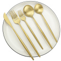 30Pcs Matte Black Gold Tableware Set 304 Stainless Steel Dinnerware Set Kitchen Flatware Set Western Knife Fork Spoon Cutlery