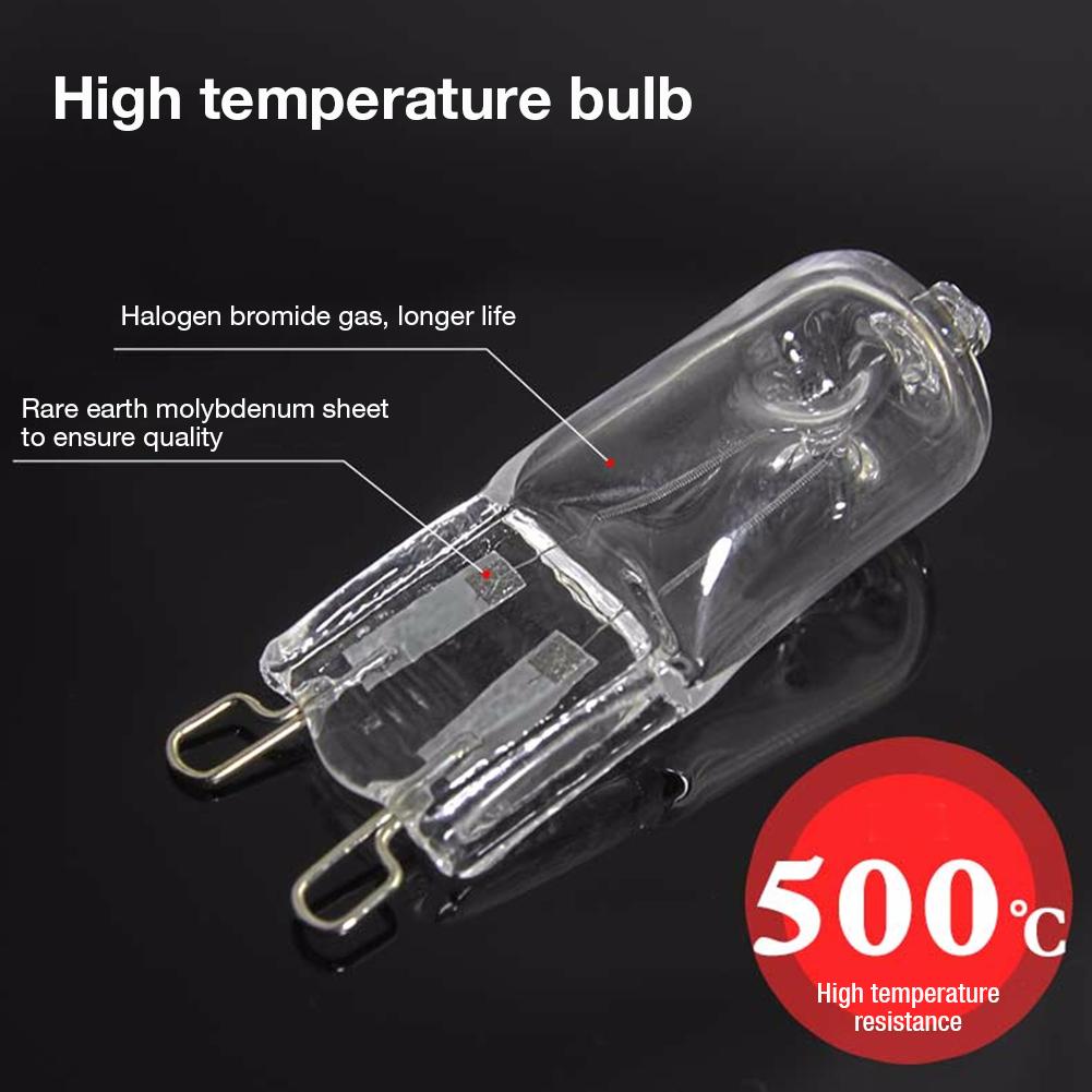 40W G9 Halogen Bulb Oven Lamp 500 ℃ High Temperature Halogen Light For Refrigerators Ovens Fans Home Appliance Lighting