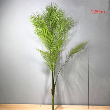 125cm11 leaves Artificial Large Rare Palm Tree Green Lifelike Tropical Plants Indoor Plastic Large Potted Home Hotel Office Deco