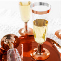 6pcs Disposable Ice Cream Cups Plastic Red Wine Glass Champagne Flutes Glasses Cocktail Party Wedding Drink Cup Cuisine Cup