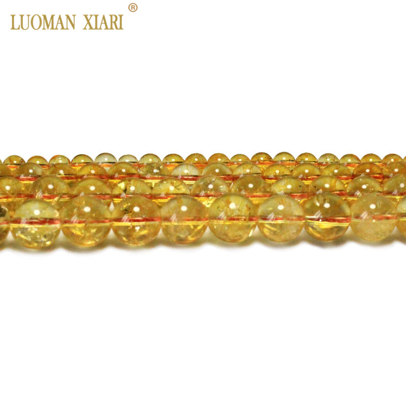 Wholesale AAA+ Natural Citrines Crystal Beads Yellow Quartz Natural Stone Beads For Jewelry Making Diy Necklace 6/ 8/10/12mm 15"