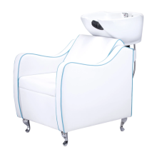 White leather shampoo chair for salon