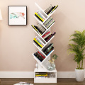 Bookshelf Floor Creative Study Bookcase Tree Shaped Book Rack Furniture Multi-grid Storage Cabinet Abrasion Wooden Display Shelf