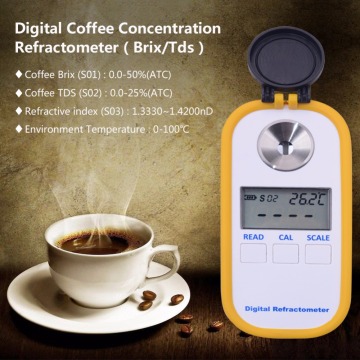 0-50% brix Coffee Sugar Meter TDS 0-25% concentration refractometer digital Portable electronic refractometer