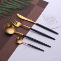 Stainless Steel Cutlery Fork Spoon Knife Set Gold Black Dinnerware Set Dinner Set Cutlery Knives Forks Spoons Eco Friendly