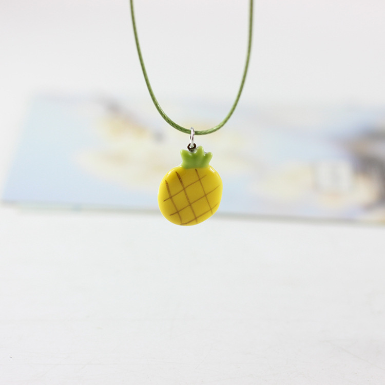 2018 Summer Fruit Pineapple Banana Dragon Fruit Ceramic Necklace Wholesale Fresh Girl Jewelry Lovely Creative Gift Dropshipping