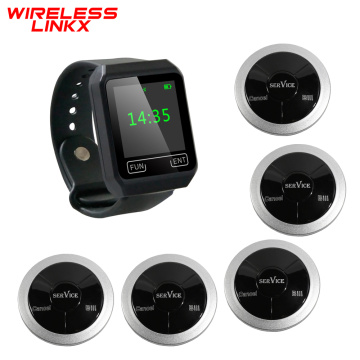 Wirelesslinkx APE6800 Waterproof Wireless Calling Hotel Plant Factory Hospital Bar Restaurant Waiter Wrist Watch Pager