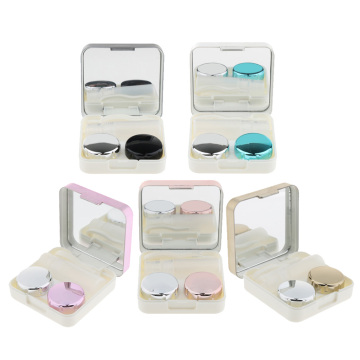 Outdoor Portable Contact Lens Travel Kit with Mirror Solution Bottle Tweezers Lens Holder Stick Connections