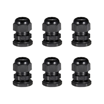 Uxcell Black 6pcs M22/M18/PG11/PG7 Cable Gland Plastic Adjustable Water Proofing Connector Joint Locknut for Fixing Cable
