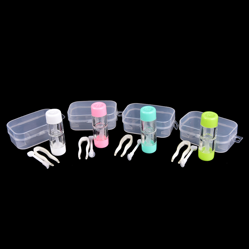 1pc Portable Contact Eye Pupil Lens Case Box Kit Container Holder Tweezer Insert Remover
