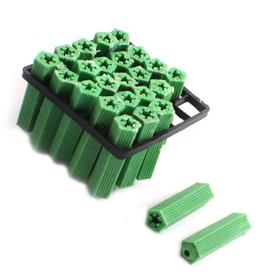 Best price 500 Pcs Green Masonry Screw Fixing Wall Anchor Plugs 6mm x 27mm